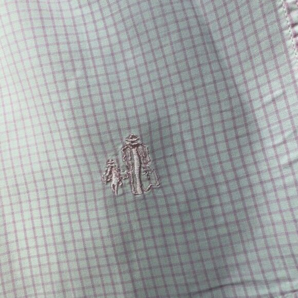 J Peterman Shirt Men 17.5 Graph Check Dress Barrel Cuff Casual Portugal 36.5 - Picture 6 of 16